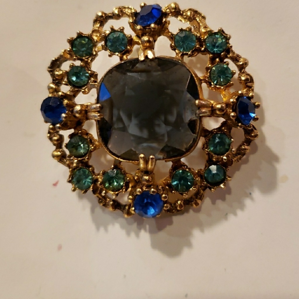 Vintage Navy and light blue brooch